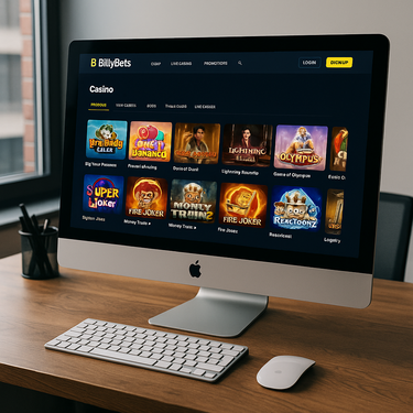 BillyBets - Interface Plateforme Desktop - Casino en Ligne Belge